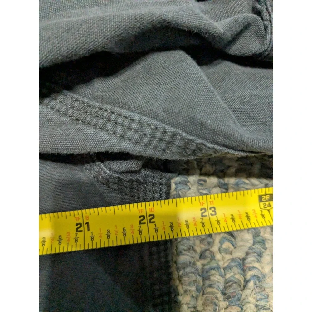 Old Navy Mens Panther Gray Canvas Long Sleeve 2-Pocket Utility Shirt Large L - Picture 6 of 6